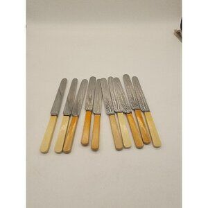 10  VINTAGE SHEFFIELD BAKELITE HANDLED BUTTER MAIN KNIVES ENGLAND